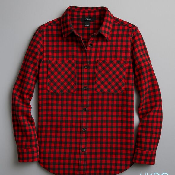 J. Crew Tops - J.Crew Women’s Red Black Check Plaid Flannel Shirt Size 4 Long Sleeve Soft